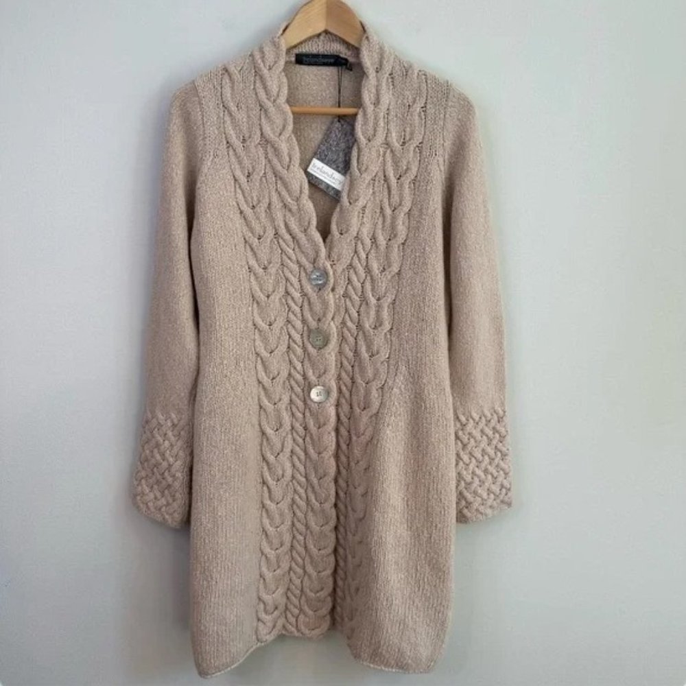 Irish cardigan wool cashmere blend